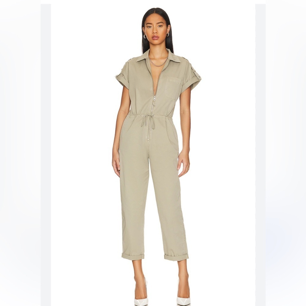 Pistola jumpsuit Jordan Short Sleeve Zip Front Pistachio- XS - will fit a small